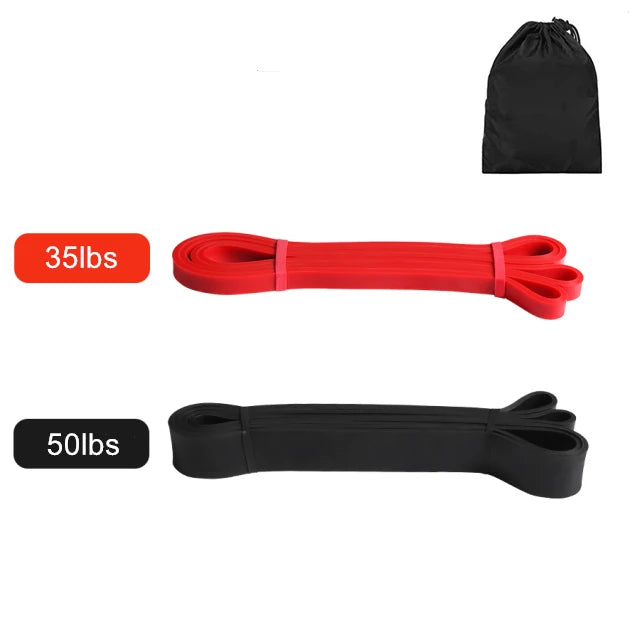 Lot de bandes de résistance rouge et noire – entraînement intensif force et musculation – N.I Performance