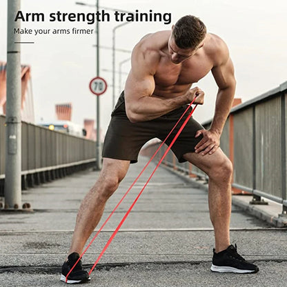 Entraînement musculaire complet avec bandes de résistance – outdoor workout
