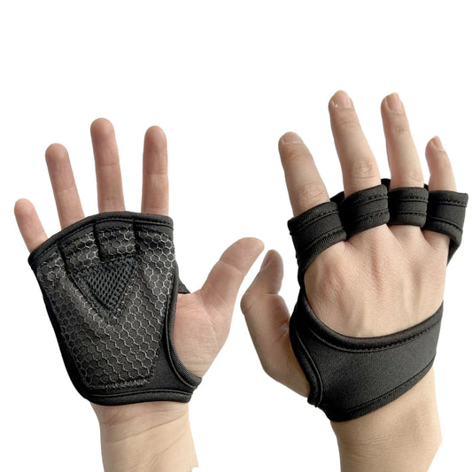 Gants de fitness avec grip antidérapant – vue paume et dos pour une protection complète