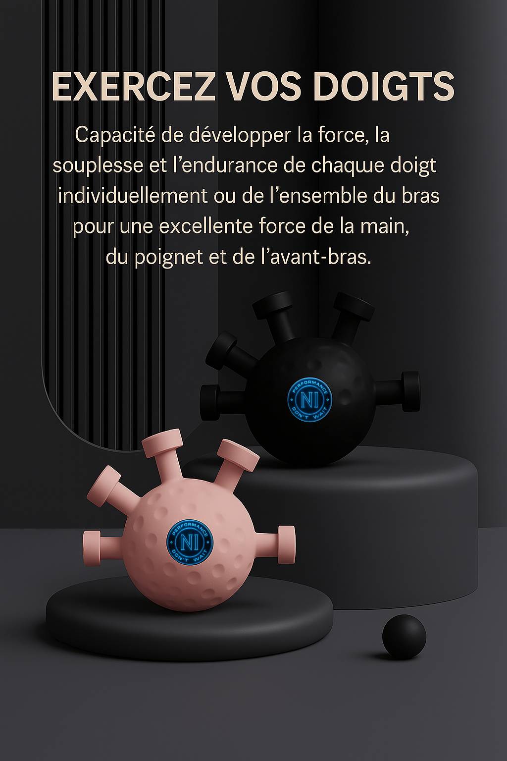 Kit complet d’exerceurs de doigts avec différentes résistances – musculation main, doigts et avant-bras – entraînement précis