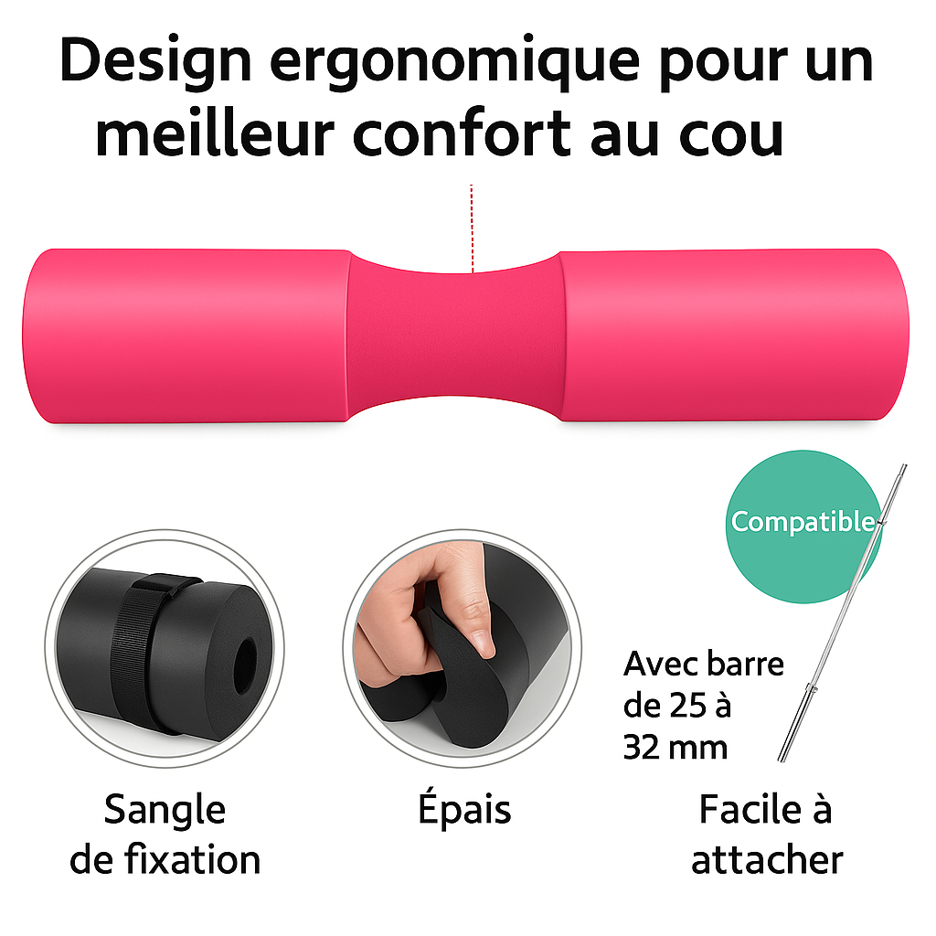 Design ergonomique du pad de musculation – confort cervical et épaule – N.I Performance