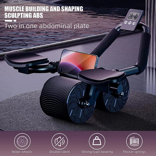 Roue abdos avec compteur et appuis pour les coudes – entraînement intensif core & gainage – équipement fitness pour abdominaux