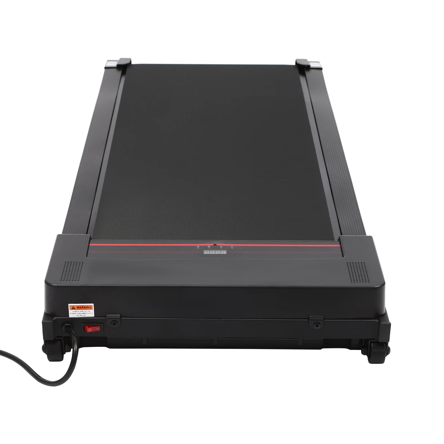 Tapis roulant plié pour rangement facile, adapté aux petits espaces.