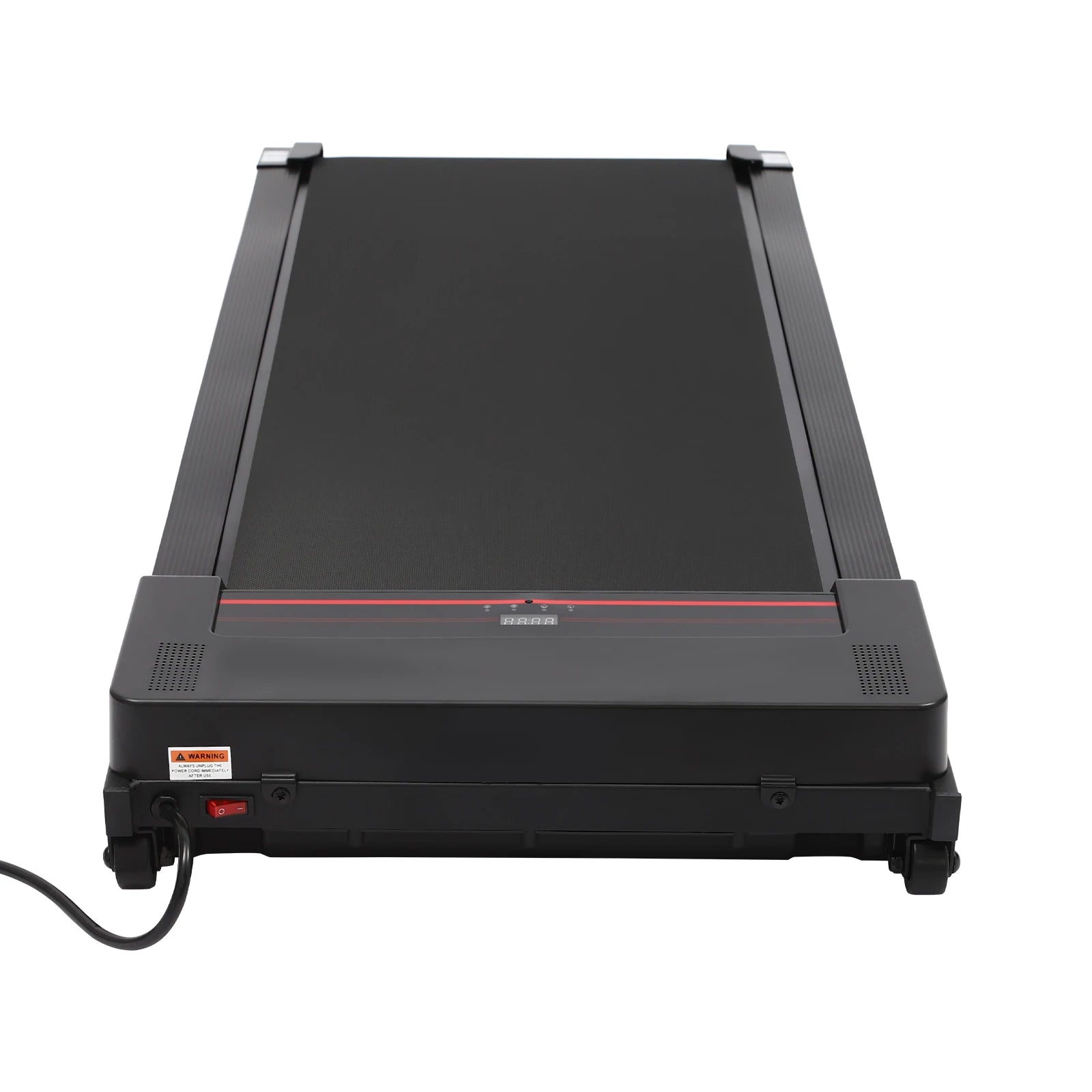 Tapis roulant plié pour rangement facile, adapté aux petits espaces.